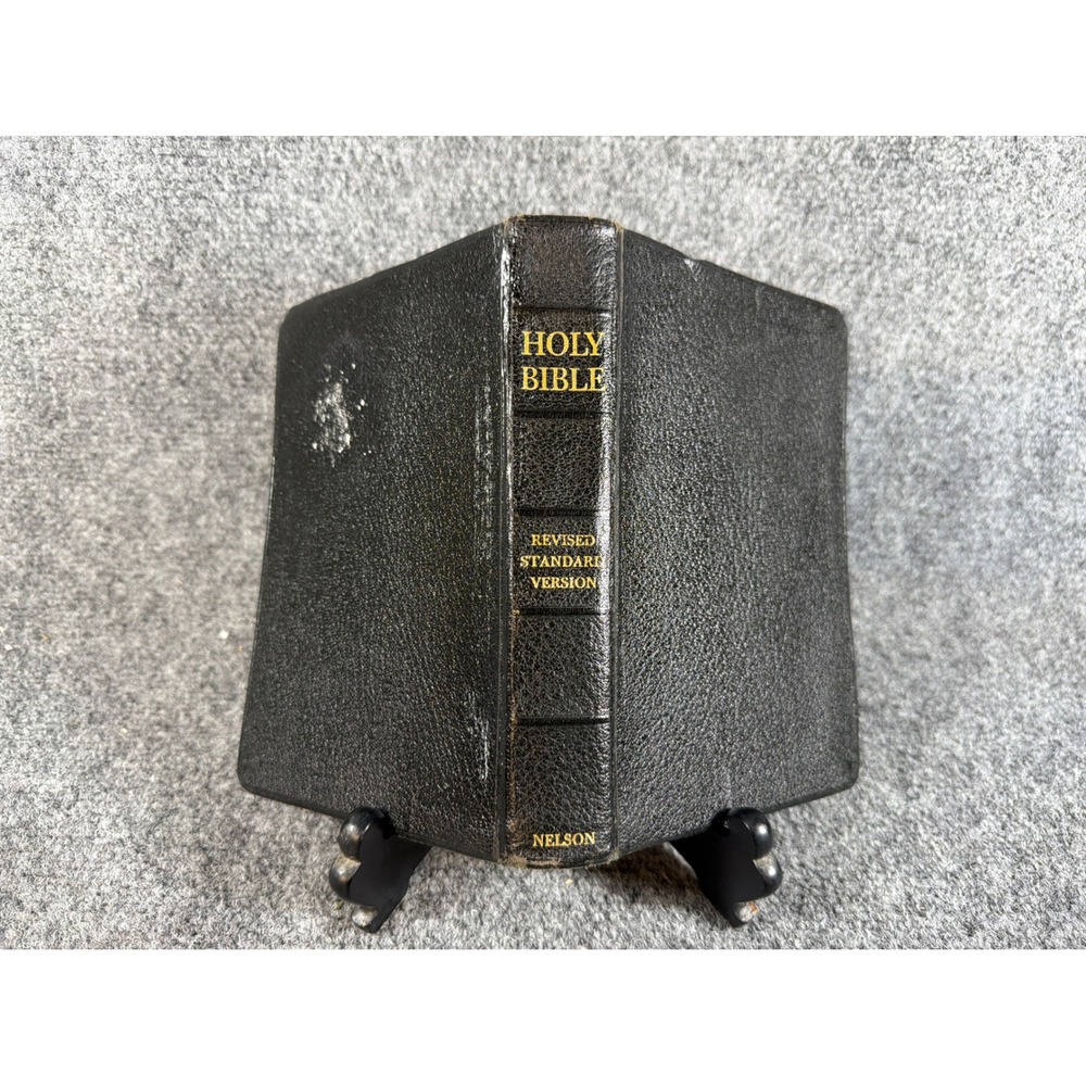 Vintage Nelson Holy Bible Revised Standard Version 1952 Black Gold Text RSV